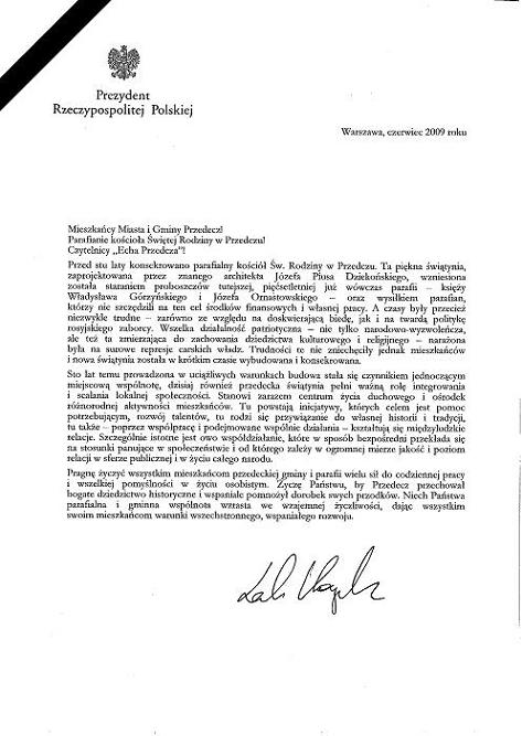 List Prezydenta RP